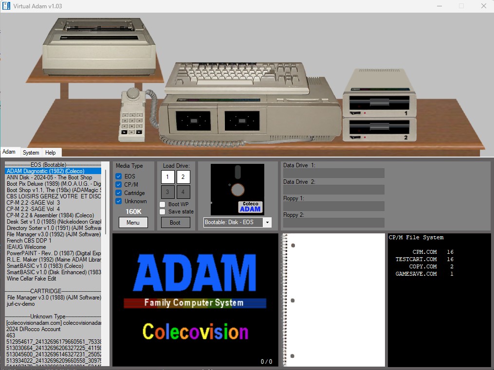 Virtual ADAM Emulator Screenshot