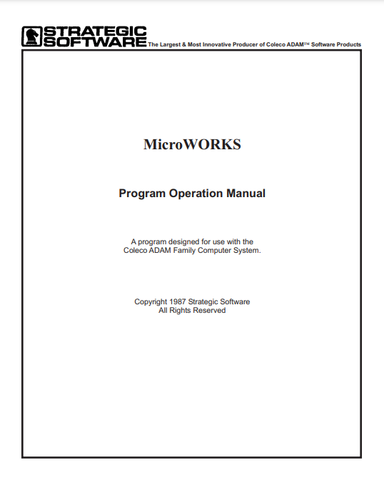 MicroWORKS Manual