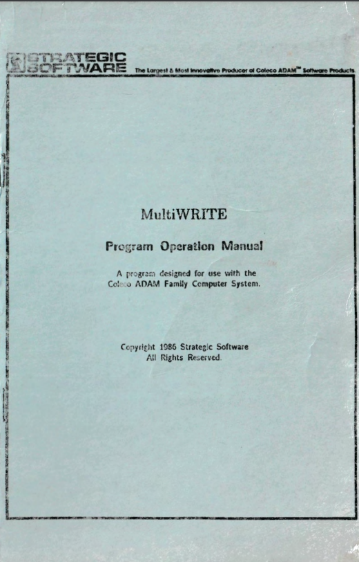 MultiWRITE Manual